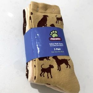 Top Paw 3-Pack Dog Print Socks.